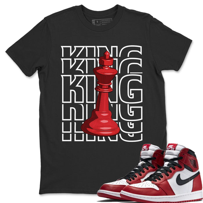 King Match Black Tee Shirts | Varsity Red