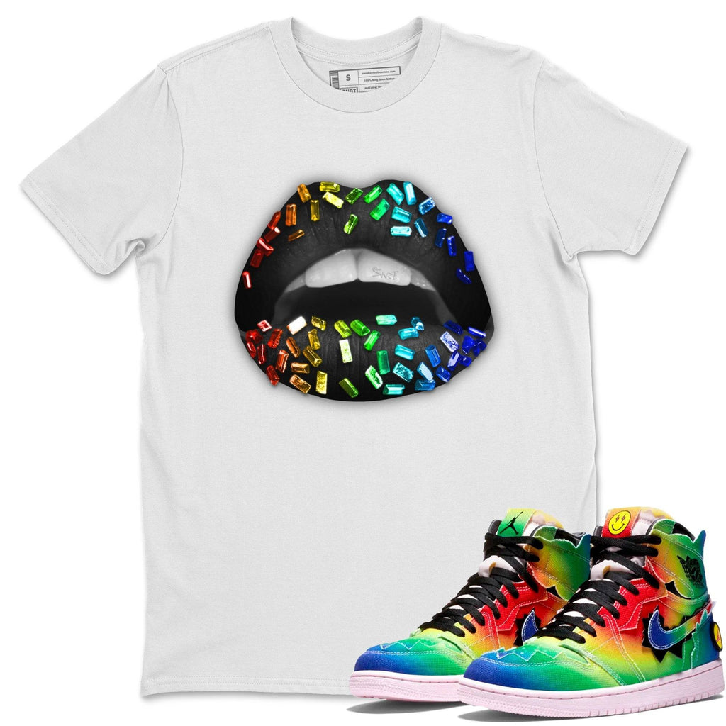 Lips Jewel Match White Tee Shirts | J Balvin