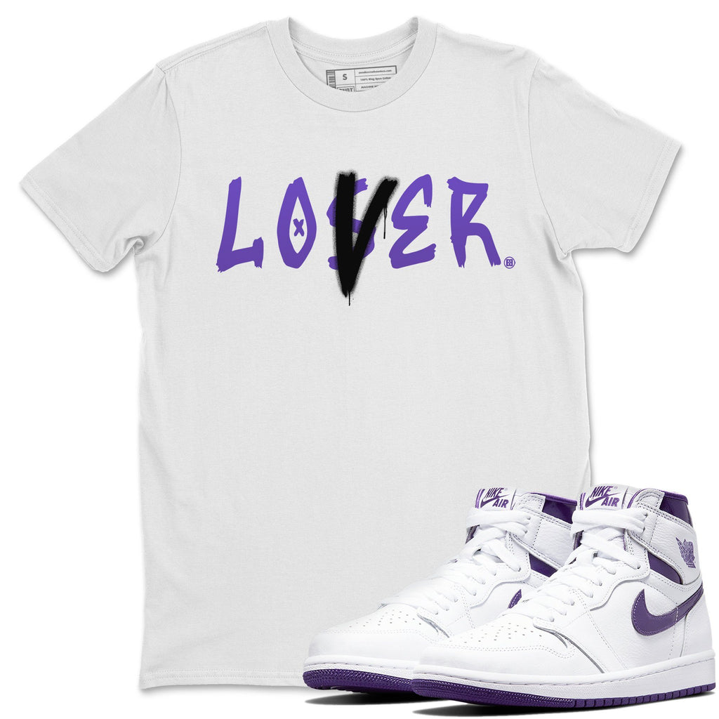 Loser Lover Match White Tee Shirts | WMNS Court Purple
