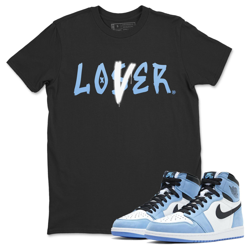Loser Lover Match Black Tee Shirts | University Blue