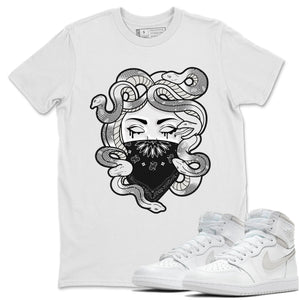 Medusa Match White Tee Shirts | Neutral Grey