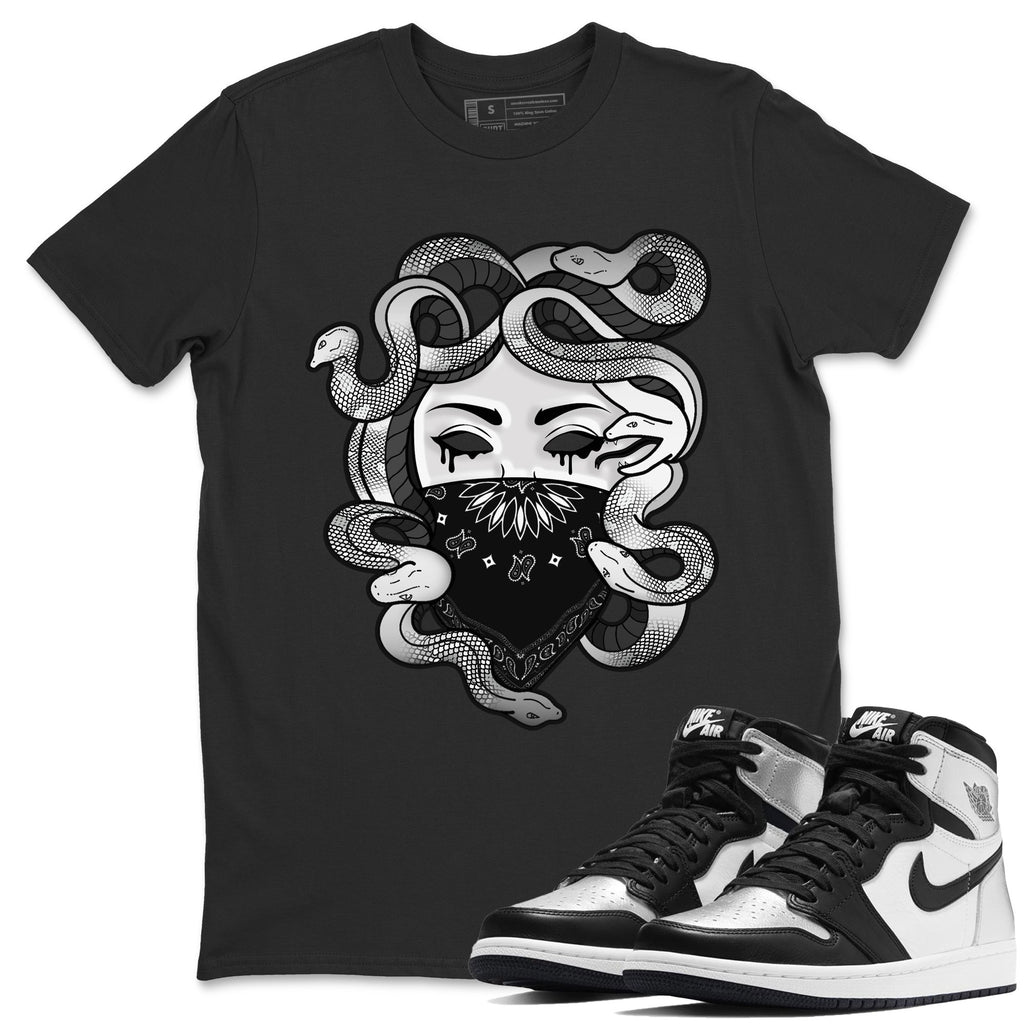 Medusa Match Black Tee Shirts | Silver Toe