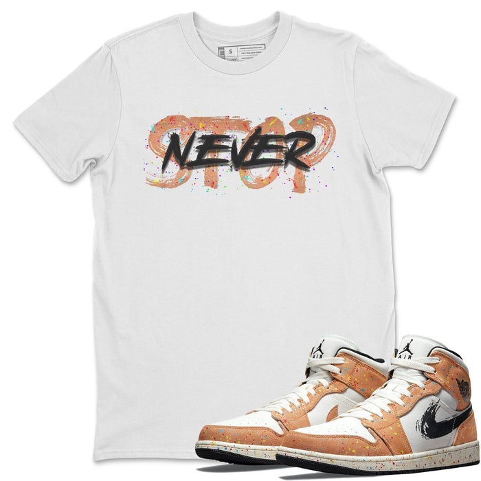 Never Stop Match White Tee Shirts | Brushstroke