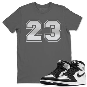 Number 23 Match Cool Grey Tee Shirts | Silver Toe