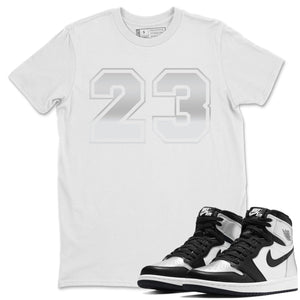 Number 23 Match White Tee Shirts | Silver Toe