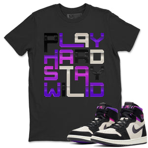 Play Hard Stay Wild Match Black Tee Shirts | Zoom Comfort Psg