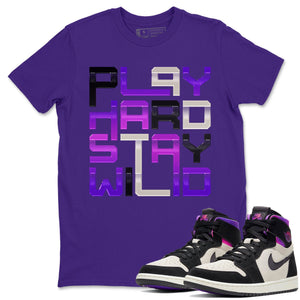 Play Hard Stay Wild Match Purple Tee Shirts | Zoom Comfort Psg