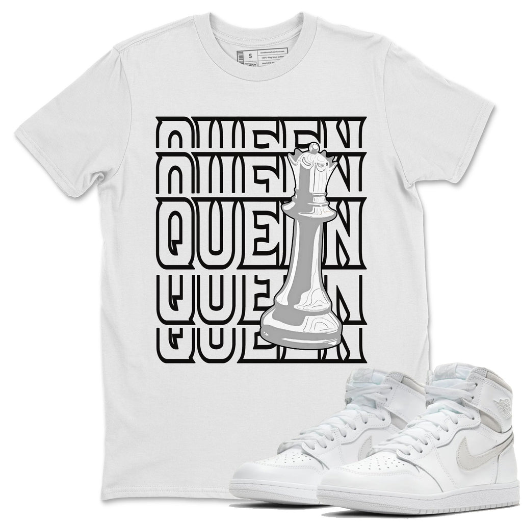 Queen Match White Tee Shirts | Neutral Grey
