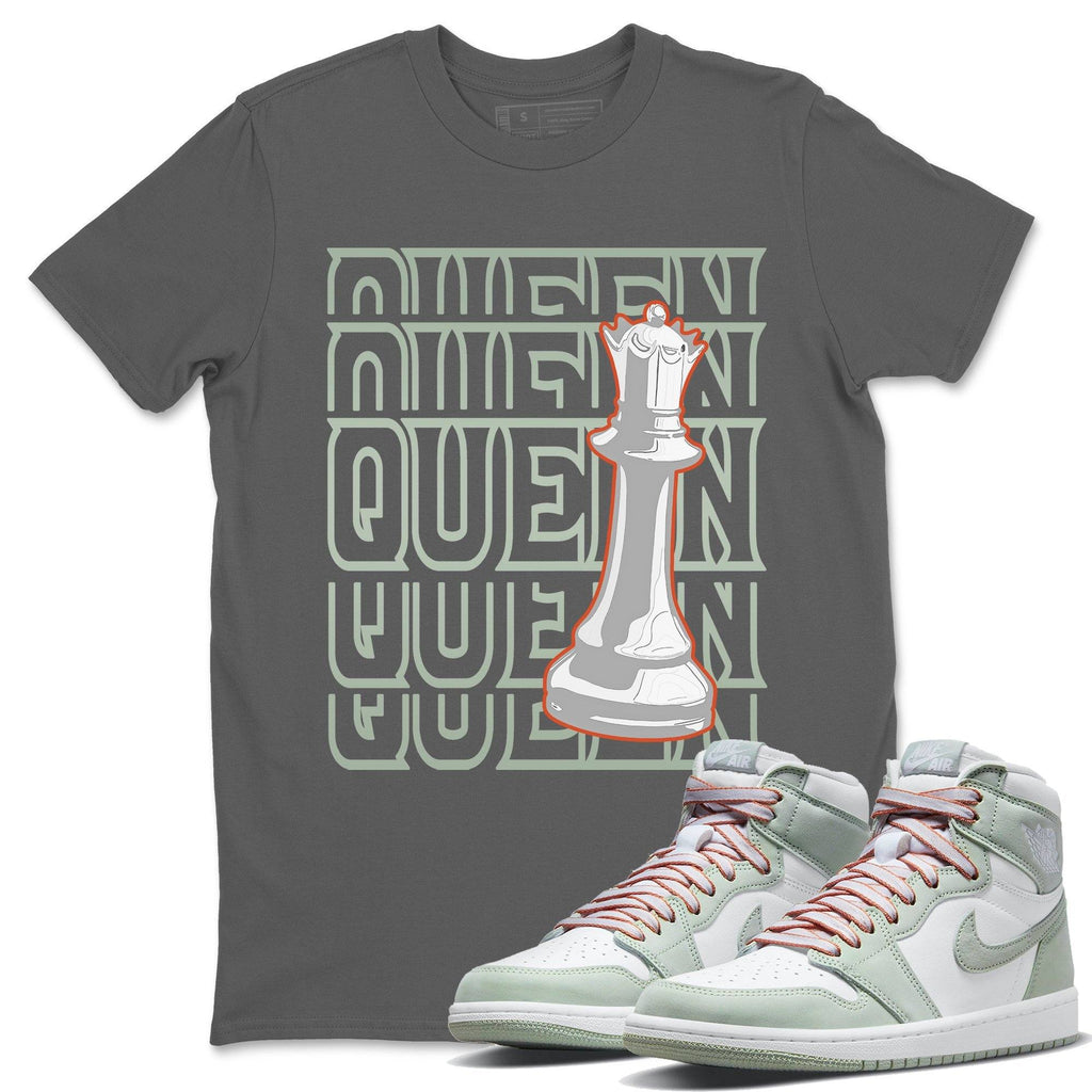 Queen Match Cool Grey Tee Shirts | Seafoam