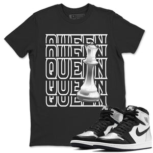 Queen Match Black Tee Shirts | Silver Toe
