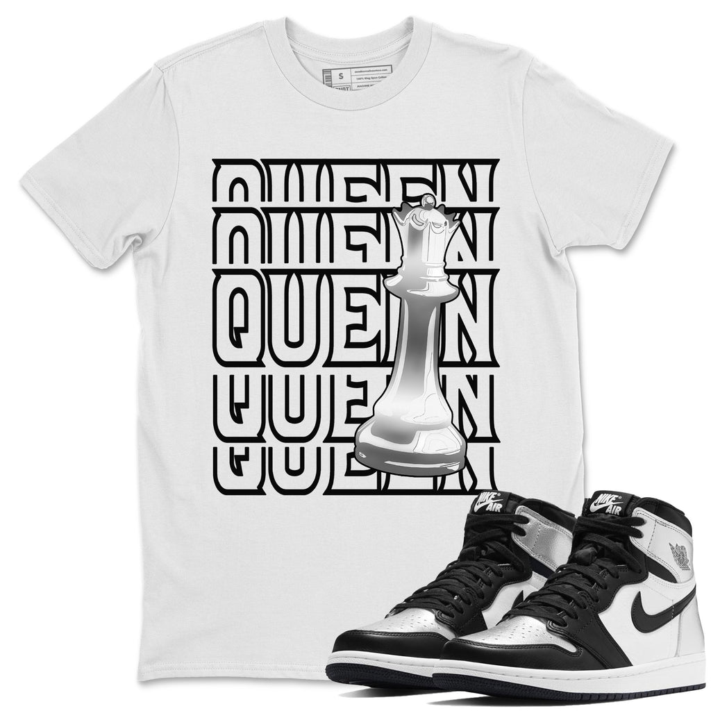 Queen Match White Tee Shirts | Silver Toe