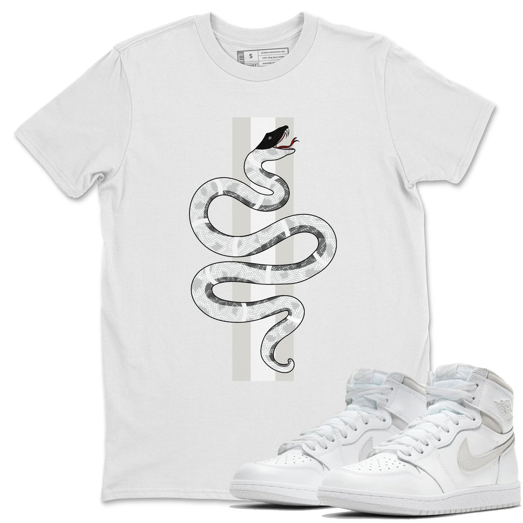Snake Match White Tee Shirts | Neutral Grey