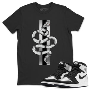 Snake Match Black Tee Shirts | Silver Toe