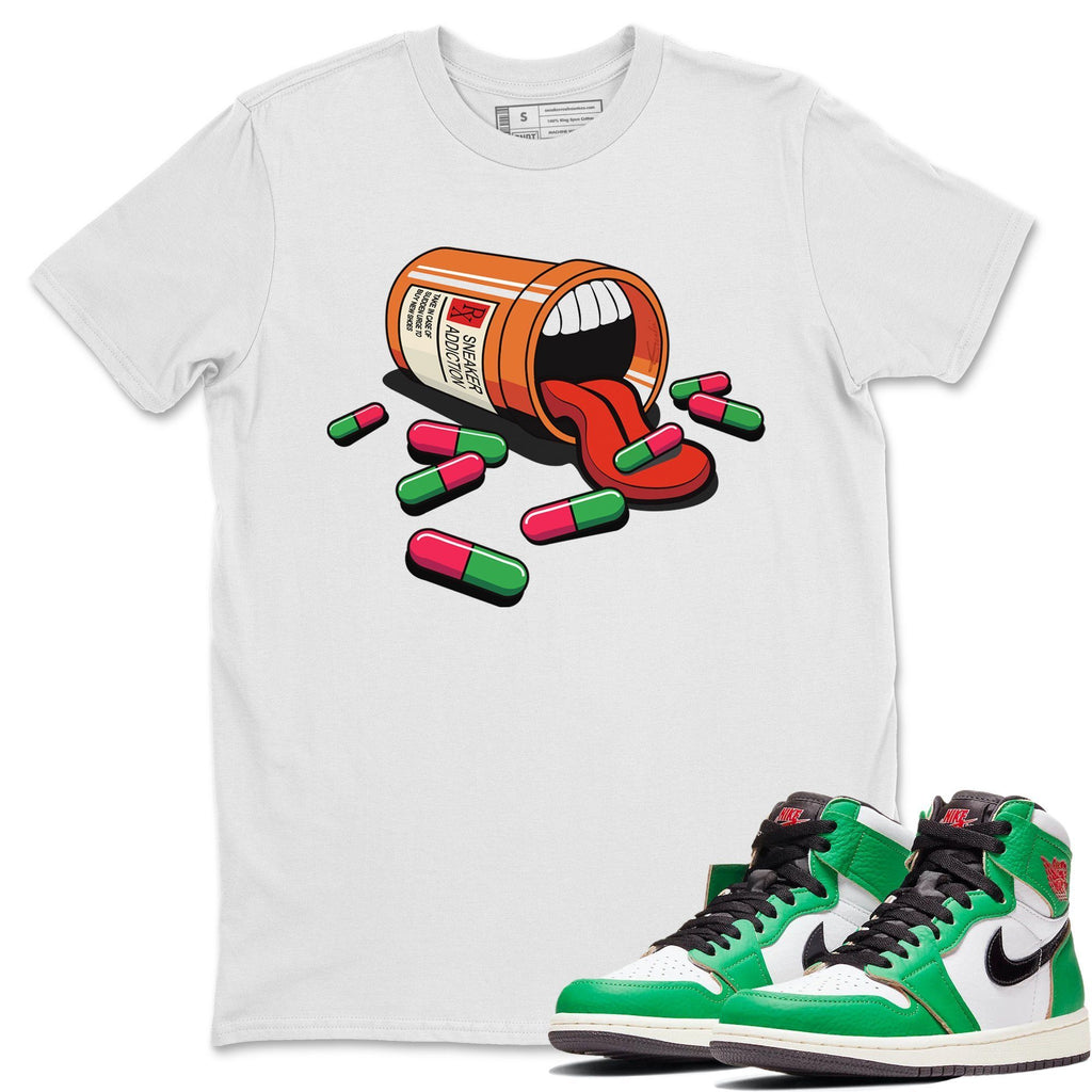 Sneaker Addiction Match White Tee Shirts | Lucky Green