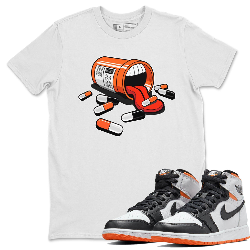 Sneaker Addiction Match White Tee Shirts | Electro Orange