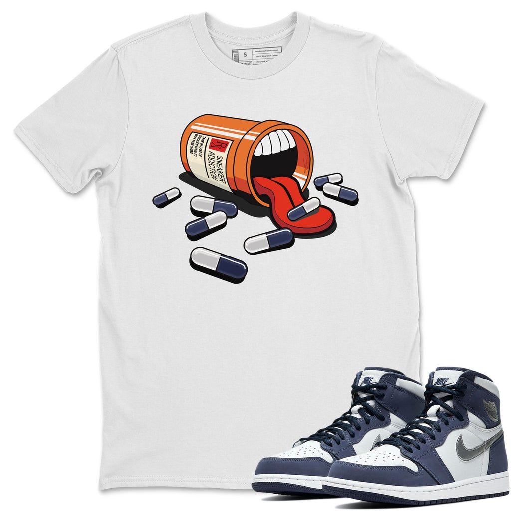 Sneaker Addiction Match White Tee Shirts | Midnight Navy