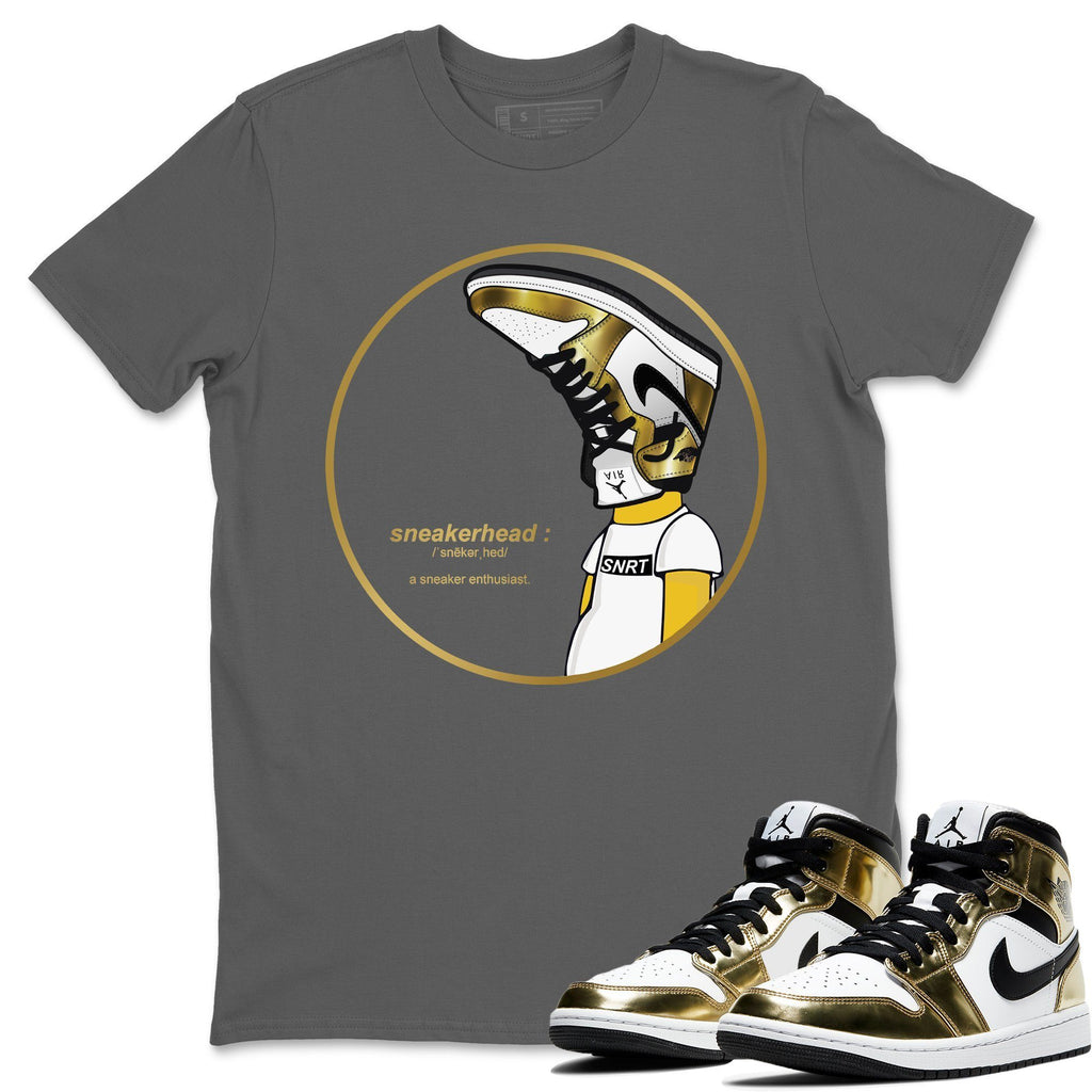 Sneakerhead Match Cool Grey Tee Shirts | Metallic Gold