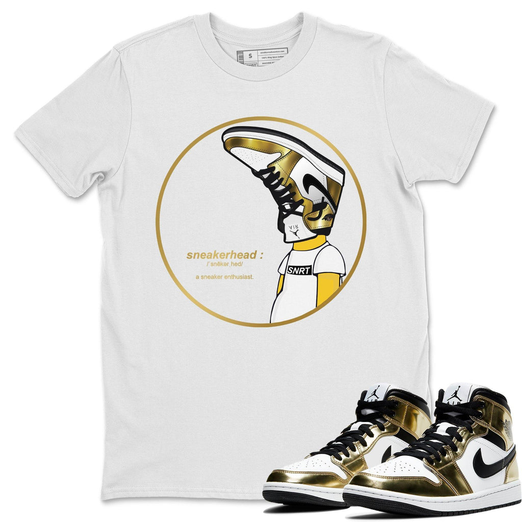 Sneakerhead Match White Tee Shirts | Metallic Gold