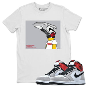 Sneakerhead Match White Tee Shirts | Smoke Grey