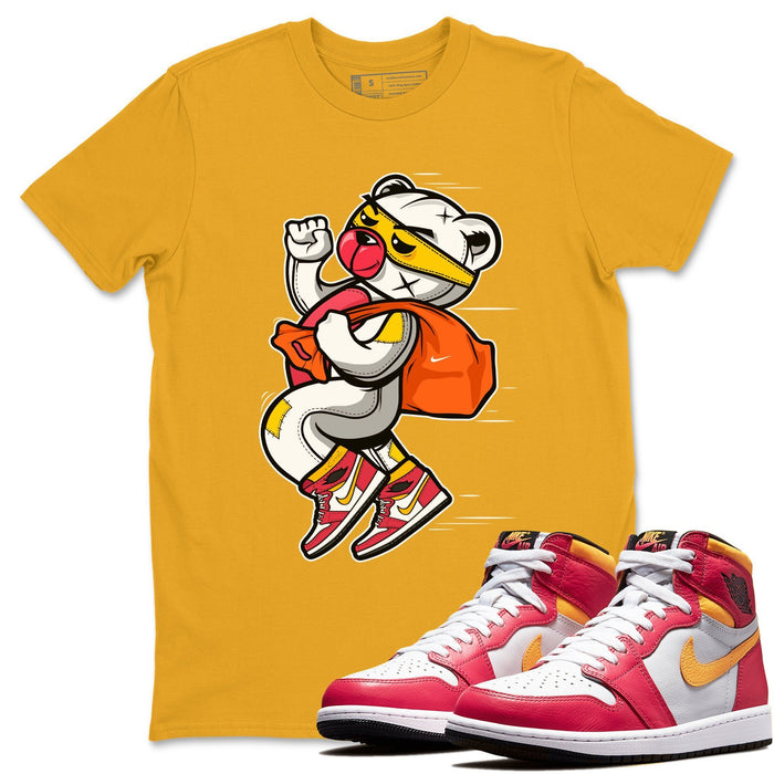 Thief Bear Match Gold Tee Shirts | Light Fusion Red