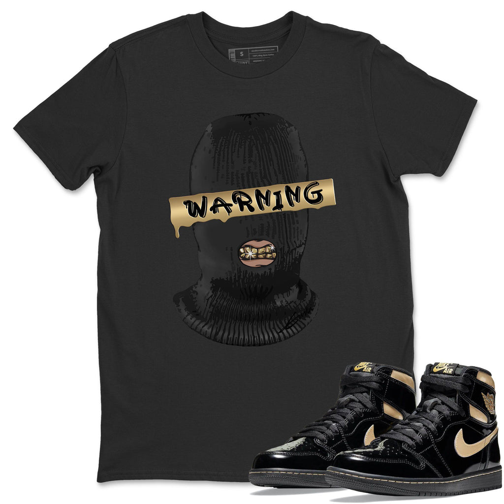 Warning Match Black Tee Shirts | Black Metallic Gold