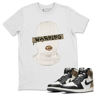 Warning Match White Tee Shirts | Dark Mocha