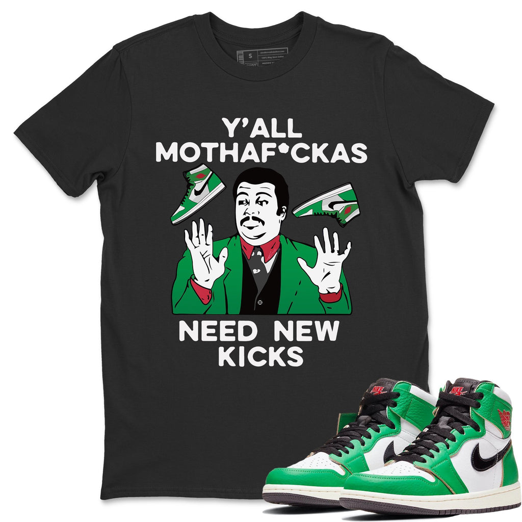 Y'all Need New Kicks Match Black Tee Shirts | Lucky Green