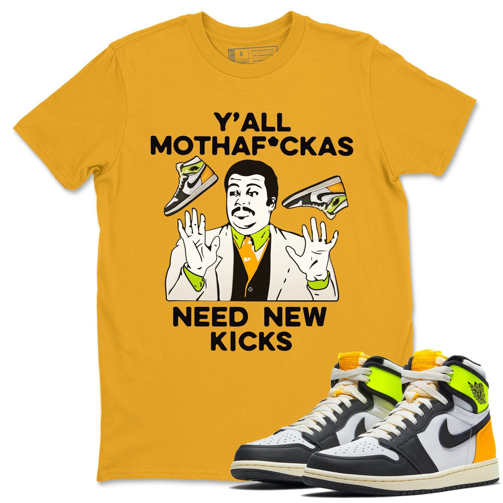 Y'all Need New Kicks Match Gold Tee Shirts | Volt Gold