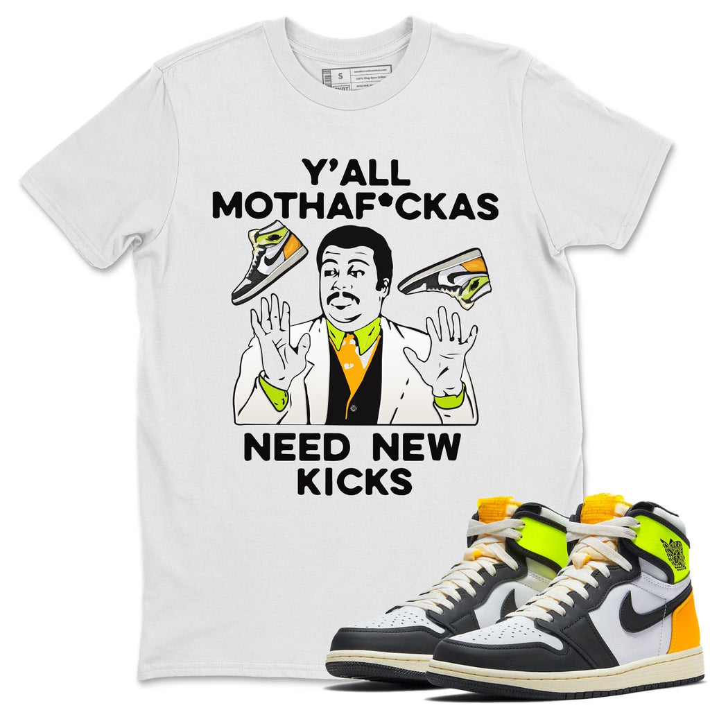 Y'all Need New Kicks Match White Tee Shirts | Volt Gold
