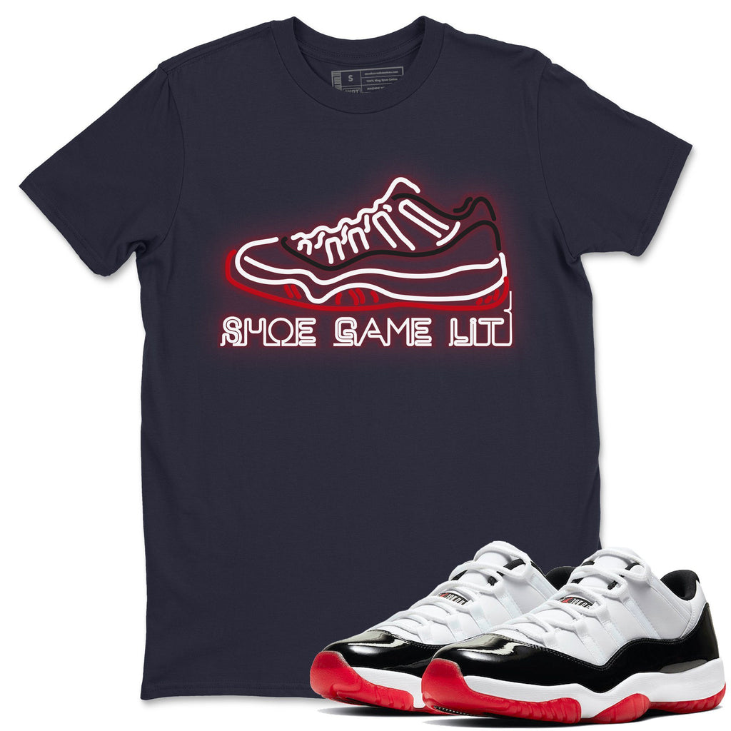 Shoe Game Lit Match Navy Tee Shirts | Concord Bred