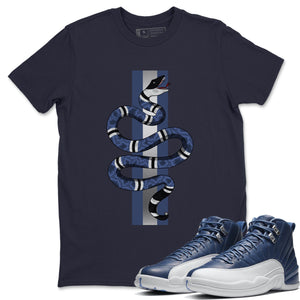 Snake Match Navy Tee Shirts | Stone Blue