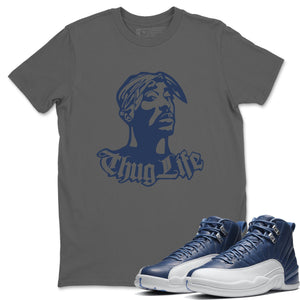 Thug Life Match Cool Grey Tee Shirts | Stone Blue