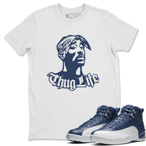 Thug Life Match White Tee Shirts | Stone Blue