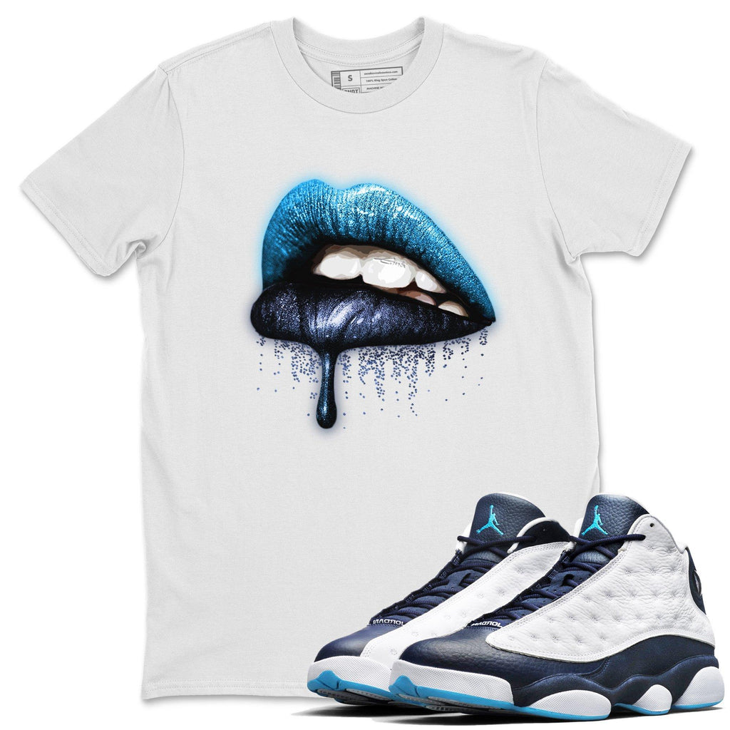 Dripping Lips Match White Tee Shirts | Obsidian