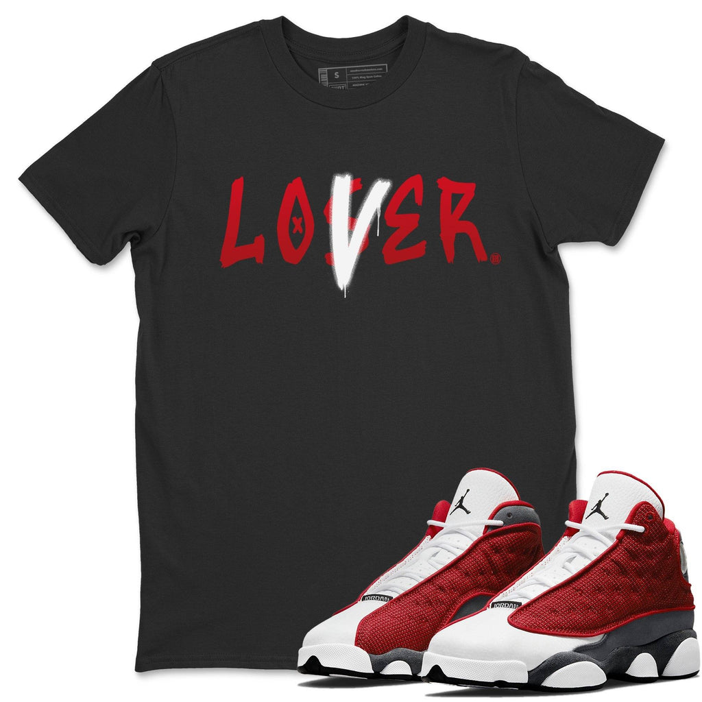 Loser Lover Match Black Tee Shirts | Red Flint