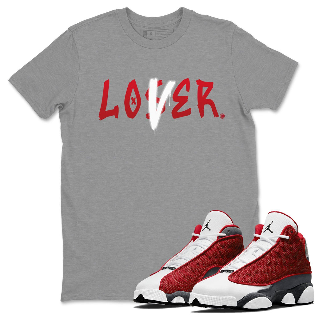 Loser Lover Match Heather Grey Tee Shirts | Red Flint