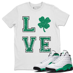 LOVE Match White Tee Shirts | Lucky Green