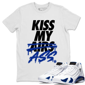 Kiss My Ass Match White Tee Shirts | Hyper Royal