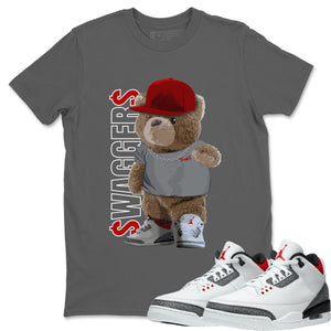 Bear Swaggers Match Cool Grey Tee Shirts | Fire Red
