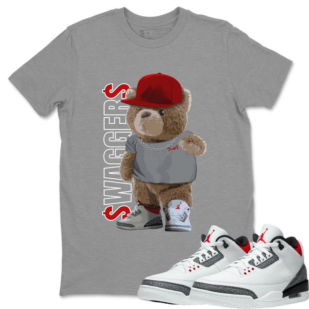 Bear Swaggers Match Heather Grey Tee Shirts | Fire Red