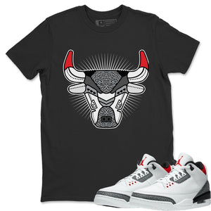 Bull Head Match Black Tee Shirts | Fire Red