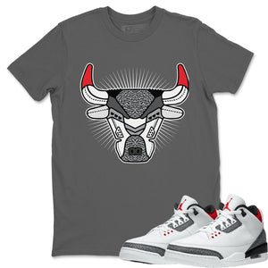 Bull Head Match Cool Grey Tee Shirts | Fire Red