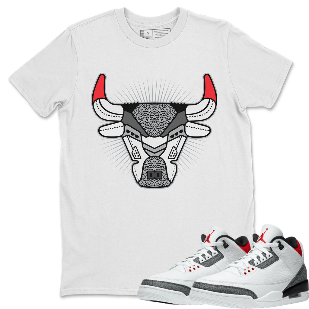 Bull Head Match White Tee Shirts | Fire Red