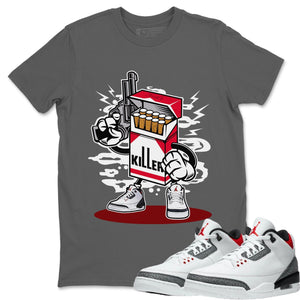 Killer Match Cool Grey Tee Shirts | Fire Red