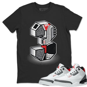 Three Statue Match Black Tee Shirts | Fire Red