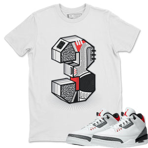 Three Statue Match White Tee Shirts | Fire Red