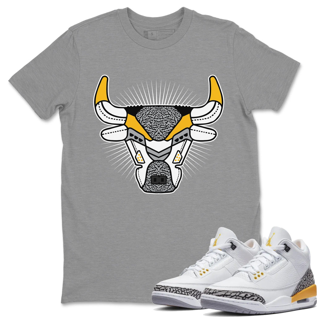 Bull Head Match Heather Grey Tee Shirts | Laser Orange