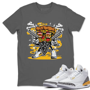 Pizza Man Match Cool Grey Tee Shirts | Laser Orange