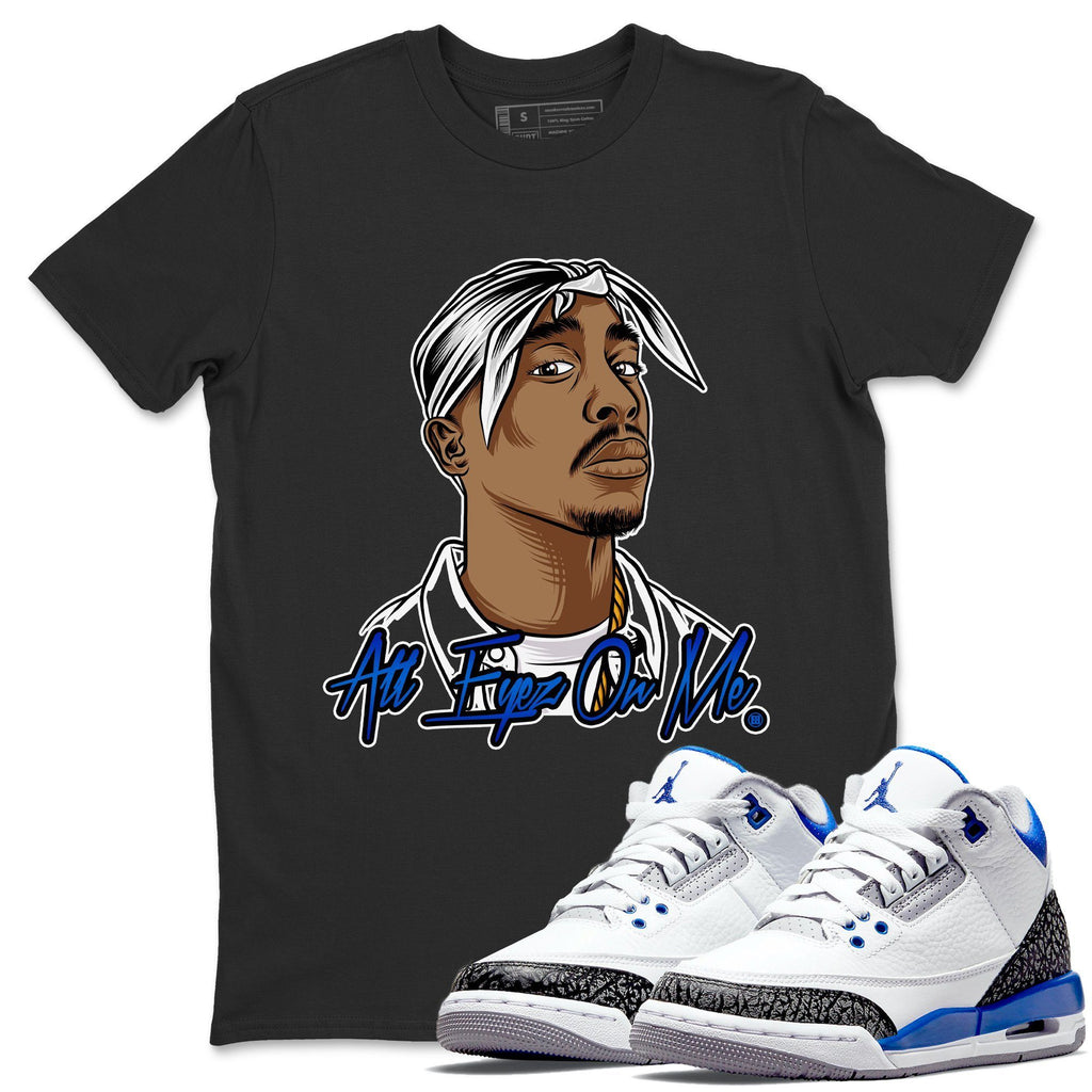 All Eyez On Me Match Black Tee Shirts | Racer Blue