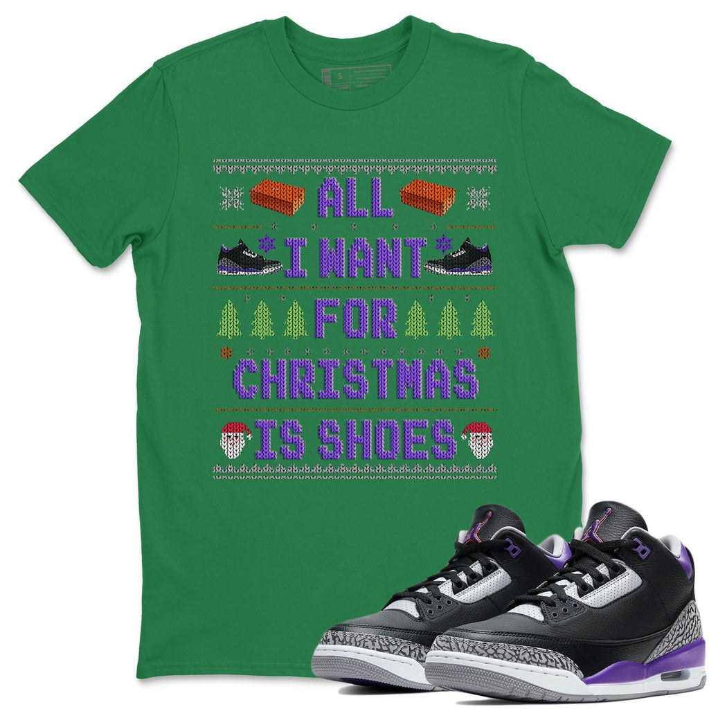 All I Want For Christmas Is Shoes Match Kelly Green Tee Shirts | Court Purple